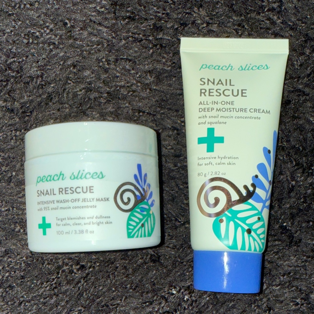 Peach Slices Snail Rescue & all in one deep moisture cream full size of 2 bnib